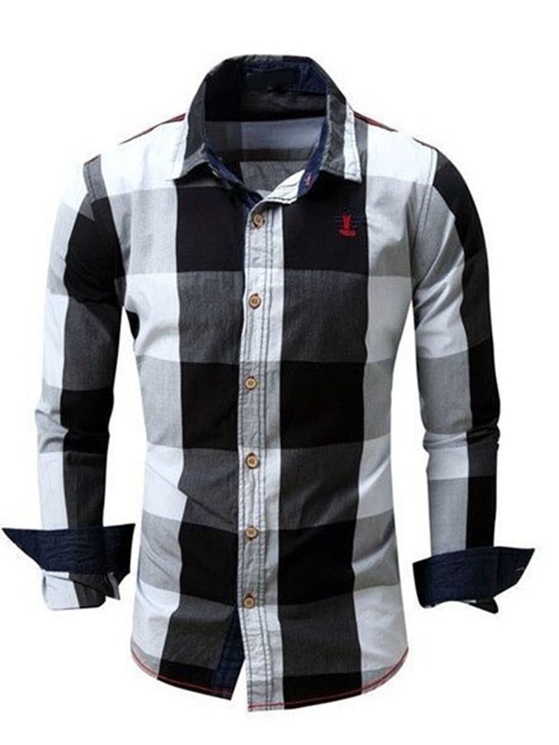 Ericdress Casual Lapel Plaid Fall Single-Breasted Men's Shirt