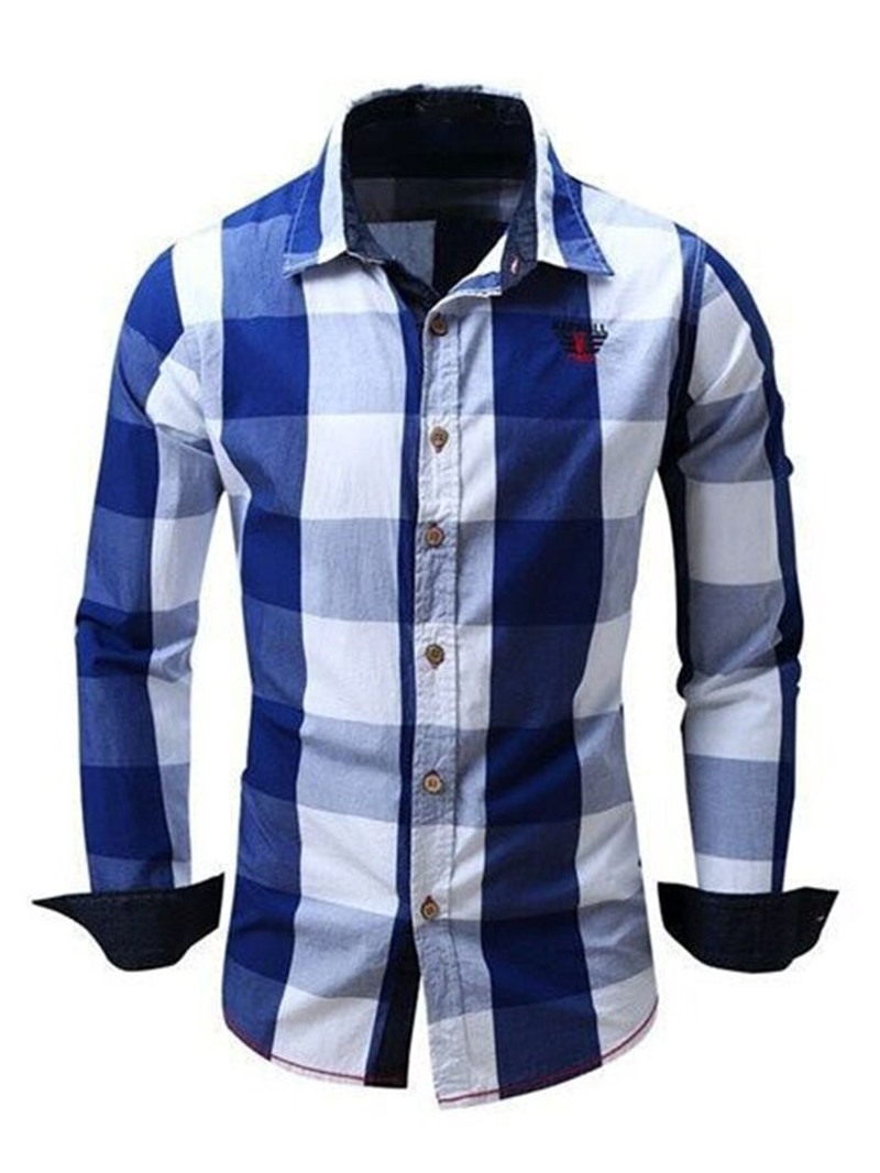 Ericdress Casual Lapel Plaid Fall Single-Breasted Men's Shirt