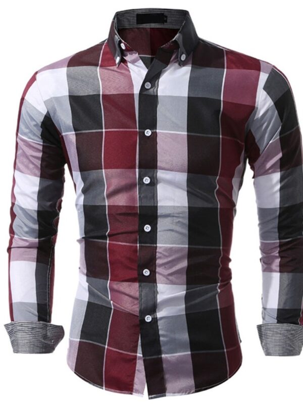 Ericdress Casual Lapel Plaid Single-Breasted Men's Shirt