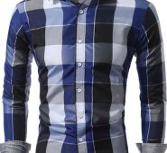 Ericdress Casual Lapel Plaid Single-Breasted Men’s Shirt