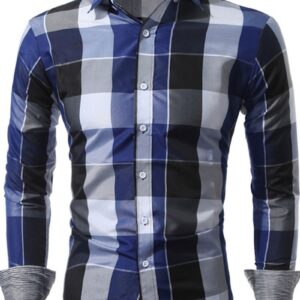 Ericdress Casual Lapel Plaid Single-Breasted Men's Shirt