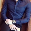 Ericdress Casual Lapel Plain Color Single-Breasted Men’s Shirt