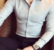 Ericdress Casual Lapel Plain Color Single-Breasted Men’s Shirt