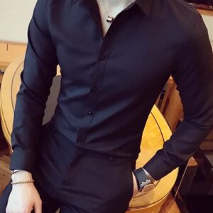 Ericdress Casual Lapel Plain Color Single-Breasted Men's Shirt