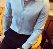 Ericdress Casual Lapel Plain Color Single-Breasted Men’s Shirt