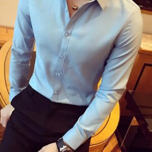 Ericdress Casual Lapel Plain Color Single-Breasted Men's Shirt