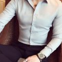 Ericdress Casual Lapel Plain Color Single-Breasted Men’s Shirt