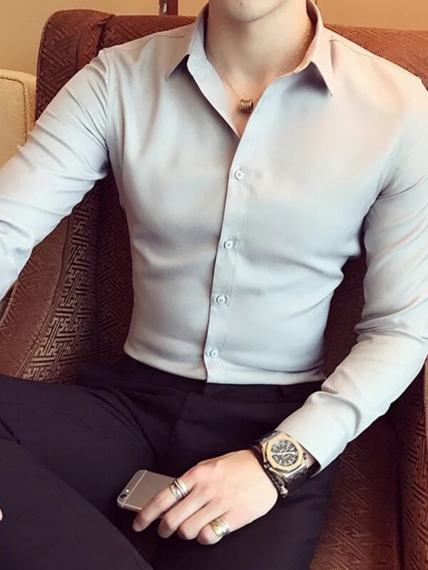 Ericdress Casual Lapel Plain Color Single-Breasted Men's Shirt