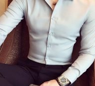 Ericdress Casual Lapel Plain Color Single-Breasted Men’s Shirt