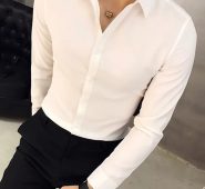 Ericdress Casual Lapel Plain Color Single-Breasted Men’s Shirt