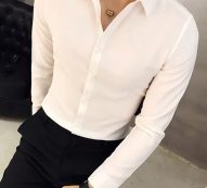 Ericdress Casual Lapel Plain Color Single-Breasted Men’s Shirt
