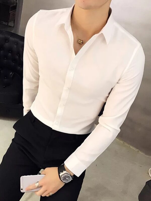 Ericdress Casual Lapel Plain Color Single-Breasted Men's Shirt