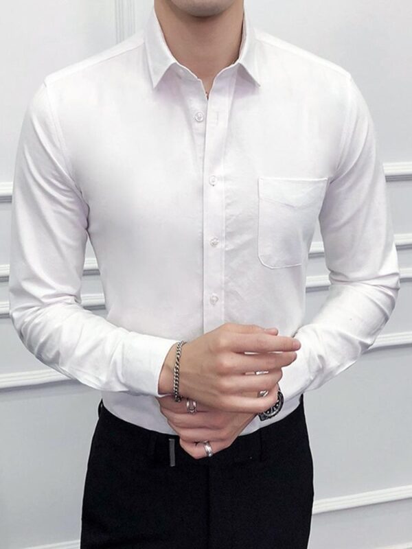 Ericdress Casual Lapel Plain Spring Single-Breasted Men's Shirt