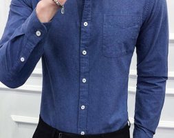 Ericdress Casual Lapel Plain Spring Single-Breasted Men’s Shirt