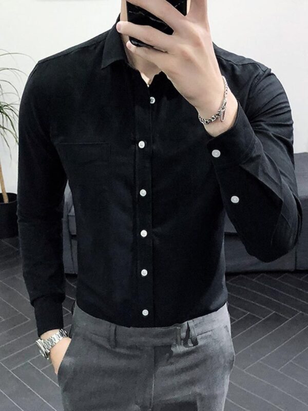 Ericdress Casual Lapel Plain Spring Single-Breasted Men's Shirt