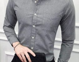 Ericdress Casual Lapel Plain Spring Single-Breasted Men’s Shirt