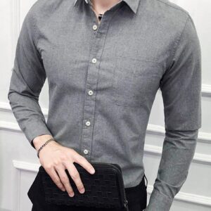 Ericdress Casual Lapel Plain Spring Single-Breasted Men's Shirt