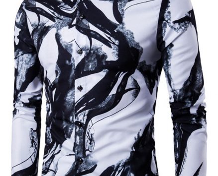 Ericdress Casual Lapel Print Fall Men’s Shirt