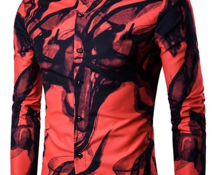 Ericdress Casual Lapel Print Fall Men’s Shirt