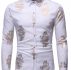 Ericdress Casual Lapel Print Slim Single-Breasted Men’s Shirt