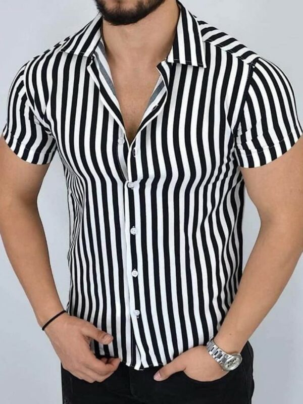 Ericdress Casual Lapel Stripe Single-Breasted Men's Shirt