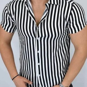 Ericdress Casual Lapel Stripe Single-Breasted Men's Shirt