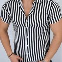 Ericdress Casual Lapel Stripe Single-Breasted Men’s Shirt