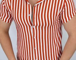 Ericdress Casual Lapel Stripe Single-Breasted Men’s Shirt