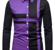 Ericdress Casual Patchwork Color Block Fall Single-Breasted Men’s Shirt