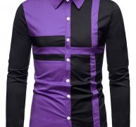 Ericdress Casual Patchwork Color Block Fall Single-Breasted Men’s Shirt