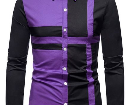Ericdress Casual Patchwork Color Block Fall Single-Breasted Men’s Shirt