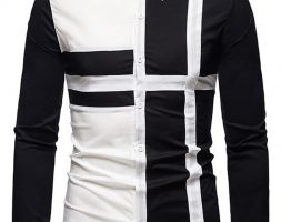 Ericdress Casual Patchwork Color Block Fall Single-Breasted Men’s Shirt