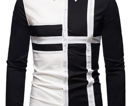 Ericdress Casual Patchwork Color Block Fall Single-Breasted Men’s Shirt