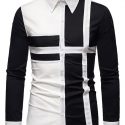 Ericdress Casual Patchwork Color Block Fall Single-Breasted Men’s Shirt