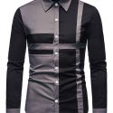 Ericdress Casual Patchwork Color Block Fall Single-Breasted Men’s Shirt