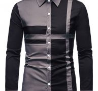 Ericdress Casual Patchwork Color Block Fall Single-Breasted Men’s Shirt