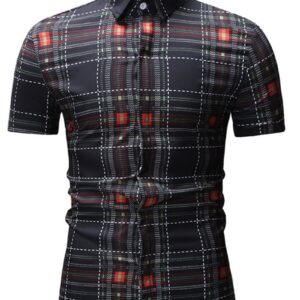 Ericdress Casual Patchwork Plaid Summer Loose Men's Shirt