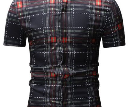Ericdress Casual Patchwork Plaid Summer Loose Men’s Shirt