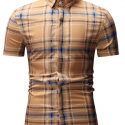 Ericdress Casual Patchwork Plaid Summer Loose Men’s Shirt