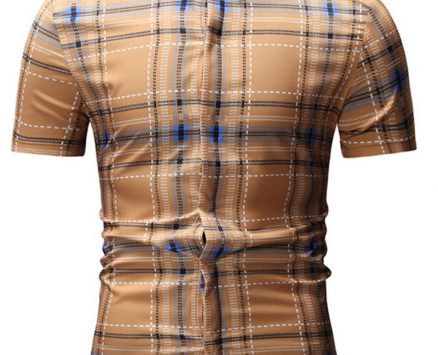 Ericdress Casual Patchwork Plaid Summer Loose Men’s Shirt