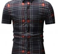 Ericdress Casual Patchwork Plaid Summer Loose Men’s Shirt