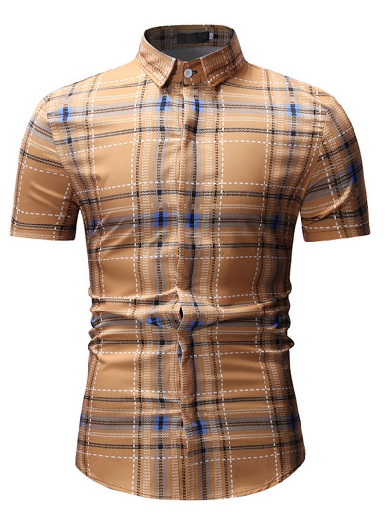 Ericdress Casual Patchwork Plaid Summer Loose Men's Shirt