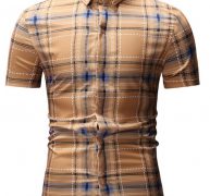 Ericdress Casual Patchwork Plaid Summer Loose Men’s Shirt