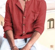 Ericdress Casual Plain Color Button Fall Style Men’s Shirt