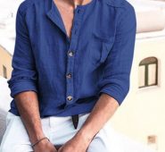 Ericdress Casual Plain Color Button Fall Style Men’s Shirt