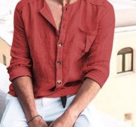 Ericdress Casual Plain Color Button Fall Style Men’s Shirt