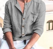 Ericdress Casual Plain Color Button Fall Style Men’s Shirt