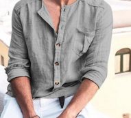 Ericdress Casual Plain Color Button Fall Style Men’s Shirt