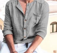 Ericdress Casual Plain Color Button Fall Style Men’s Shirt