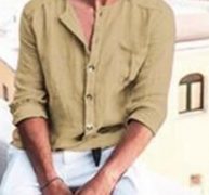 Ericdress Casual Plain Color Button Fall Style Men’s Shirt